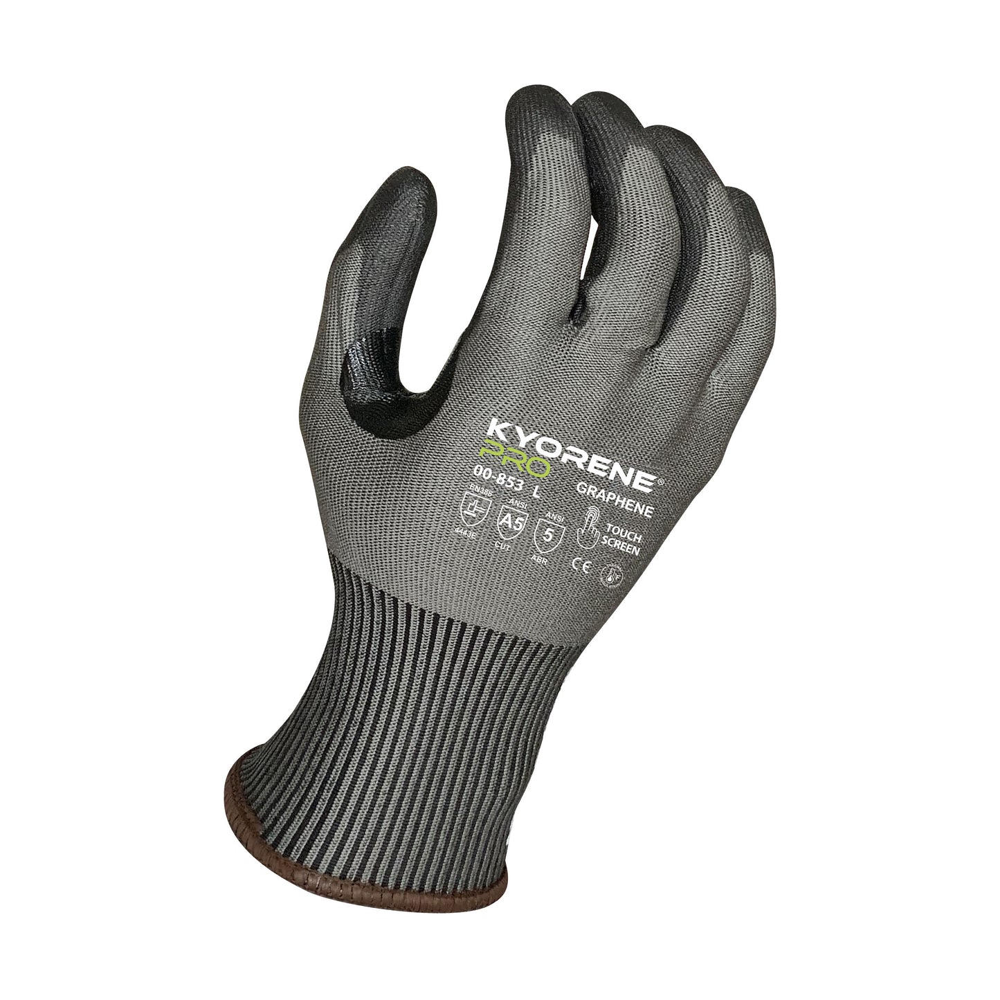 00-853 Kyorene® Pro Graphene Gloves – ANSI A5 Cut Resistance, Touchscreen, Odor Control, No Stainless Steel or Fiberglass
