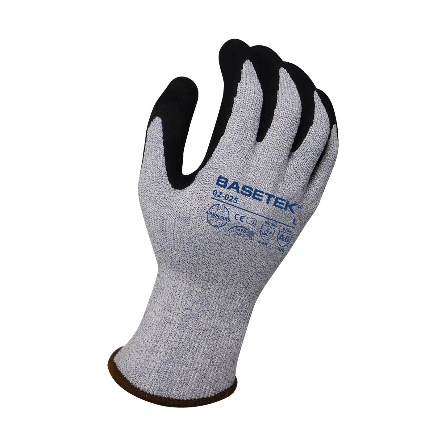 02-025 Basetek® Gloves – ANSI A6 Cut Resistance, Enhanced Grip, Oil-Resistant Coating