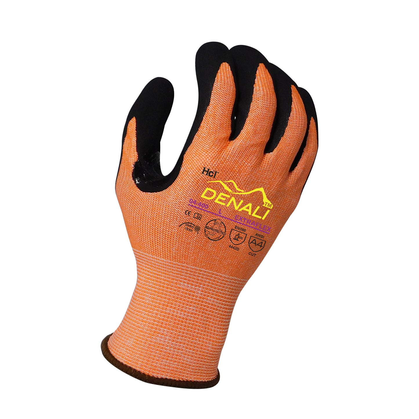 04-400 Extraflex® Denali Gloves – ANSI A4 Cut Resistance, Oil Grip, Reinforced for Industrial Use
