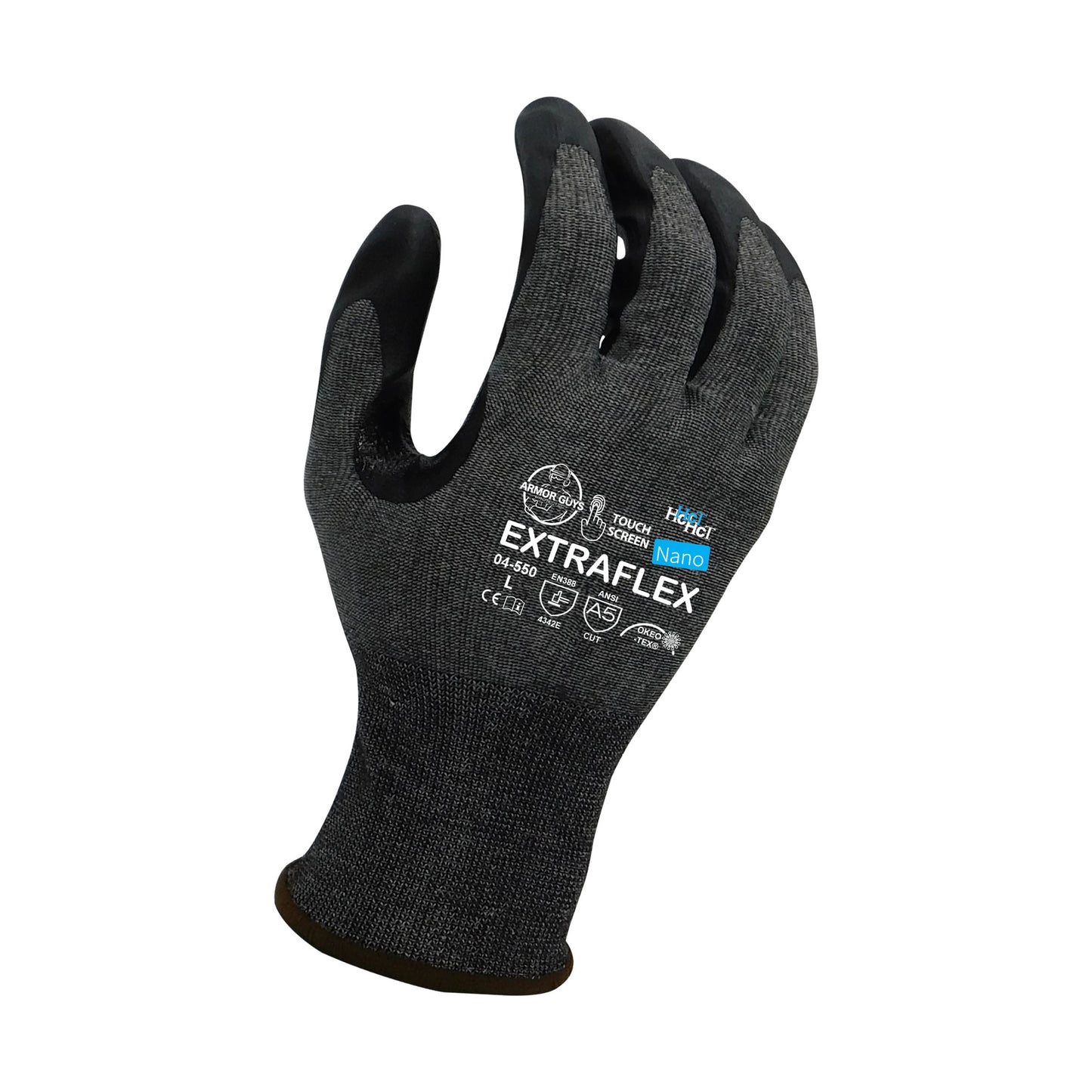 04-550 Extraflex® Gloves – ANSI A5 Cut Protection, Nano-Foam Sensitivity, Touchscreen Compatible