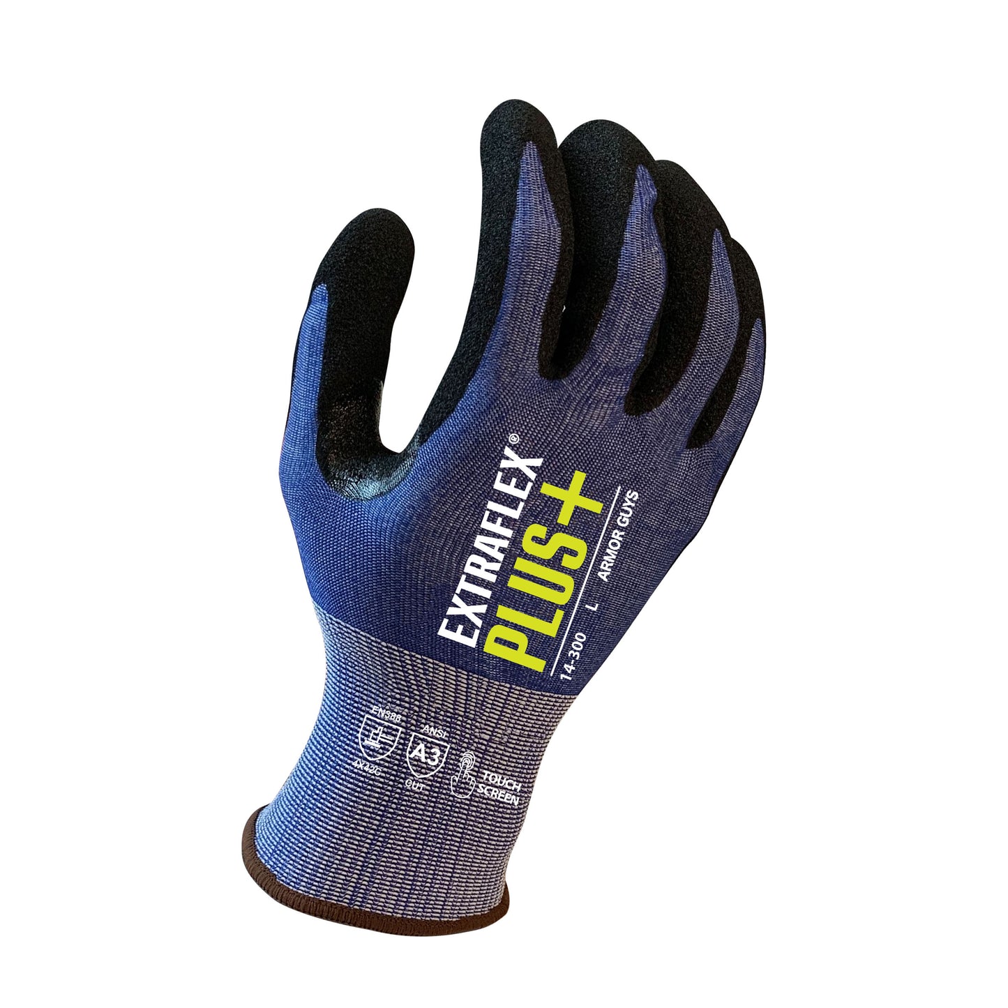 14-300 Extraflex® Plus Gloves – ANSI A3 Cut Protection, Oil Grip, Touchscreen Ready, Reinforced for Light Manufacturing