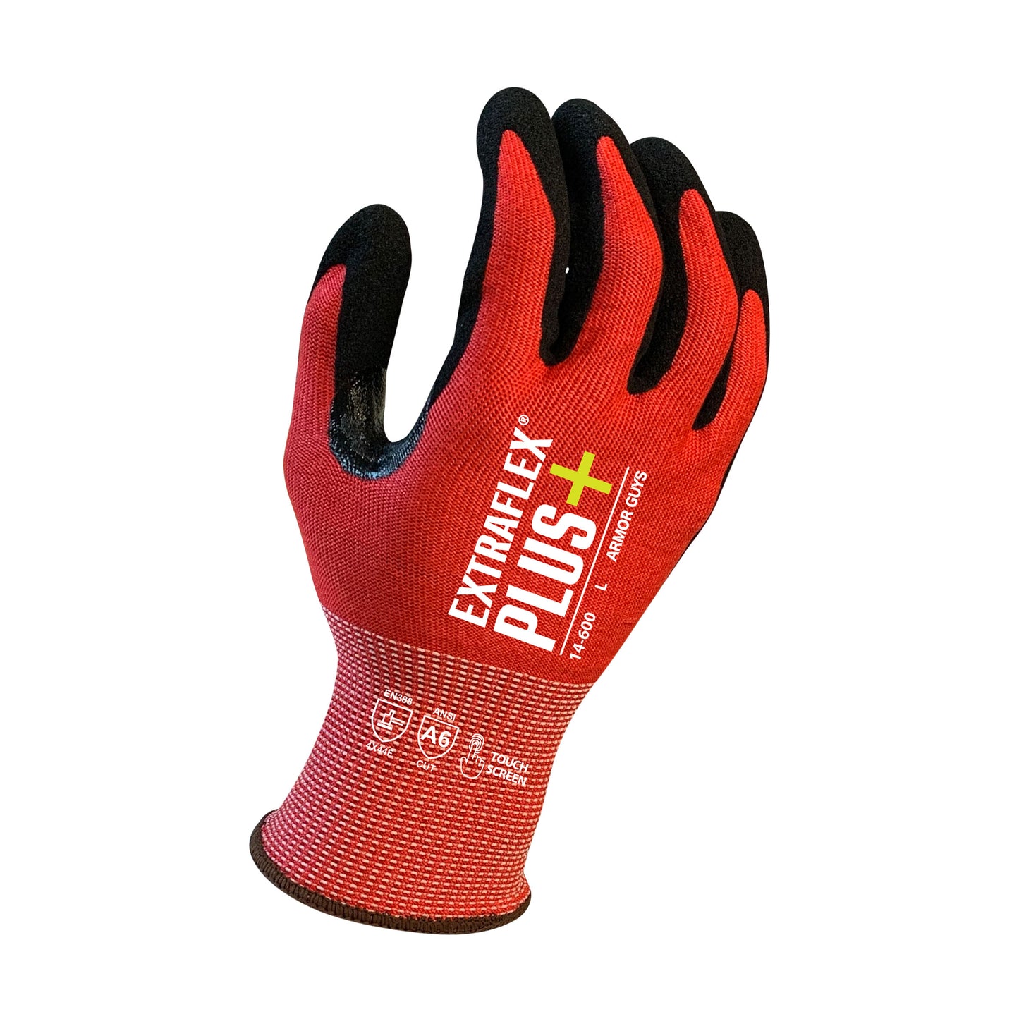 14-600 Extraflex® Plus Gloves – ANSI A6 Cut Resistance, Oil Grip, Reinforced Thumb, Touchscreen Compatible